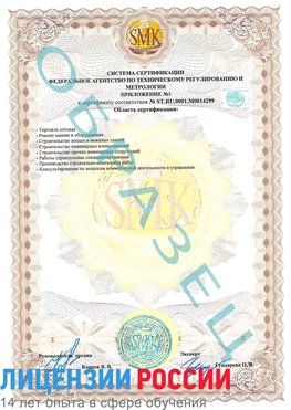 Образец сертификата соответствия (приложение) Кодинск Сертификат ISO 14001